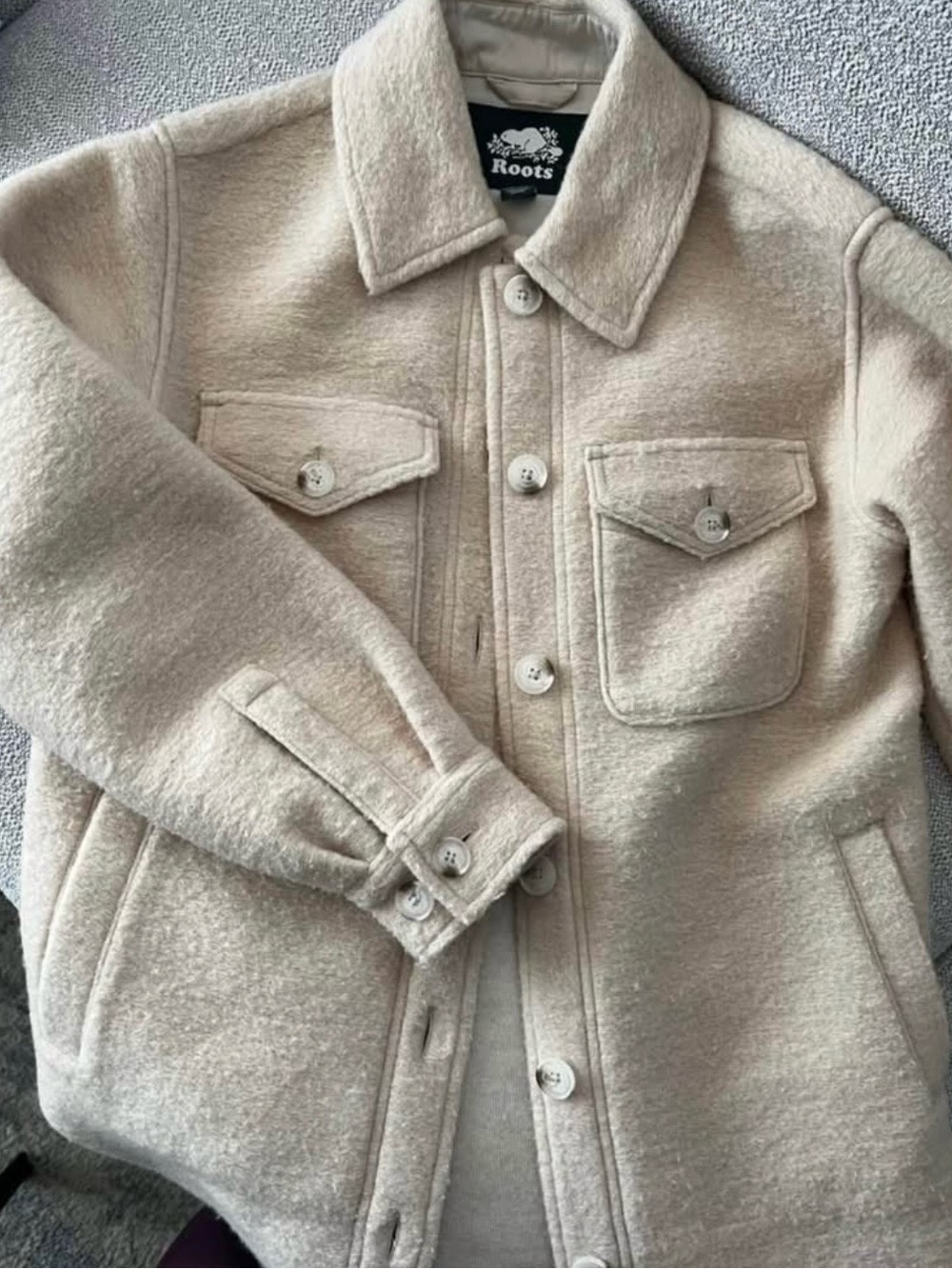Roots Cream Wool Shirt Jacket